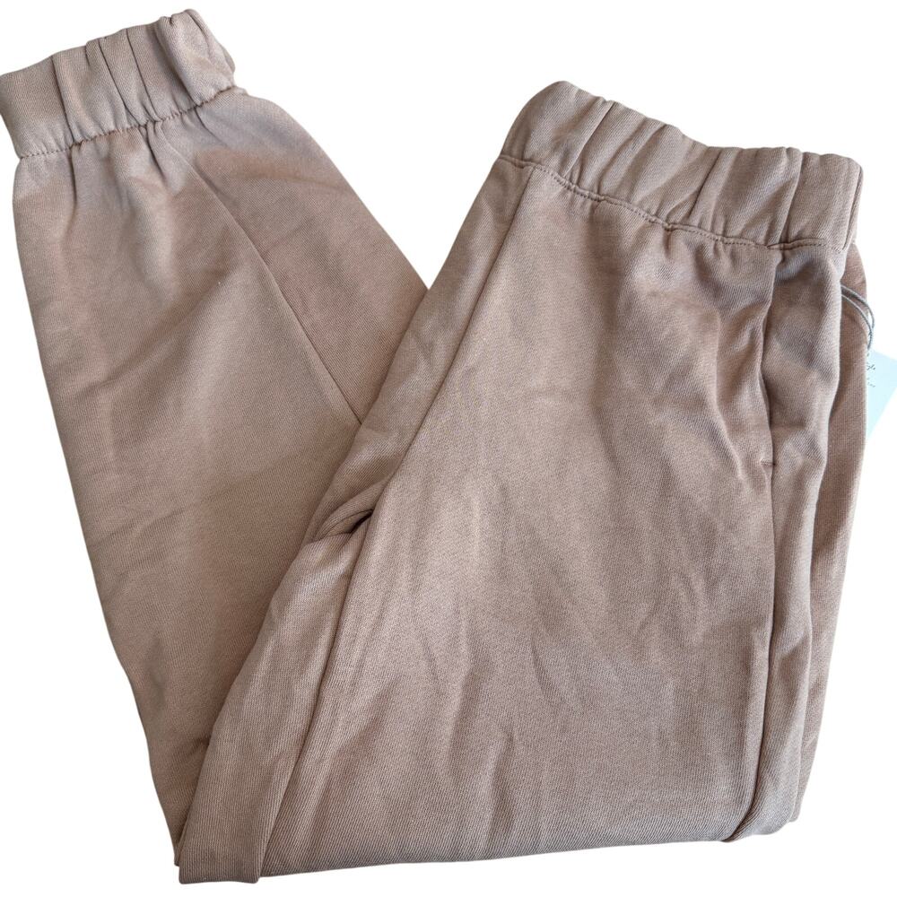 A New Day Women's Tan High-Rise Pull-On Fleece Ankle Joggers - Size XS - NWT